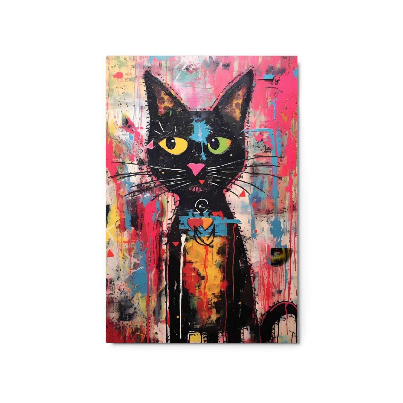 “Whisker Riot“ — Street Art Graffiti on Glossy Metal Poster