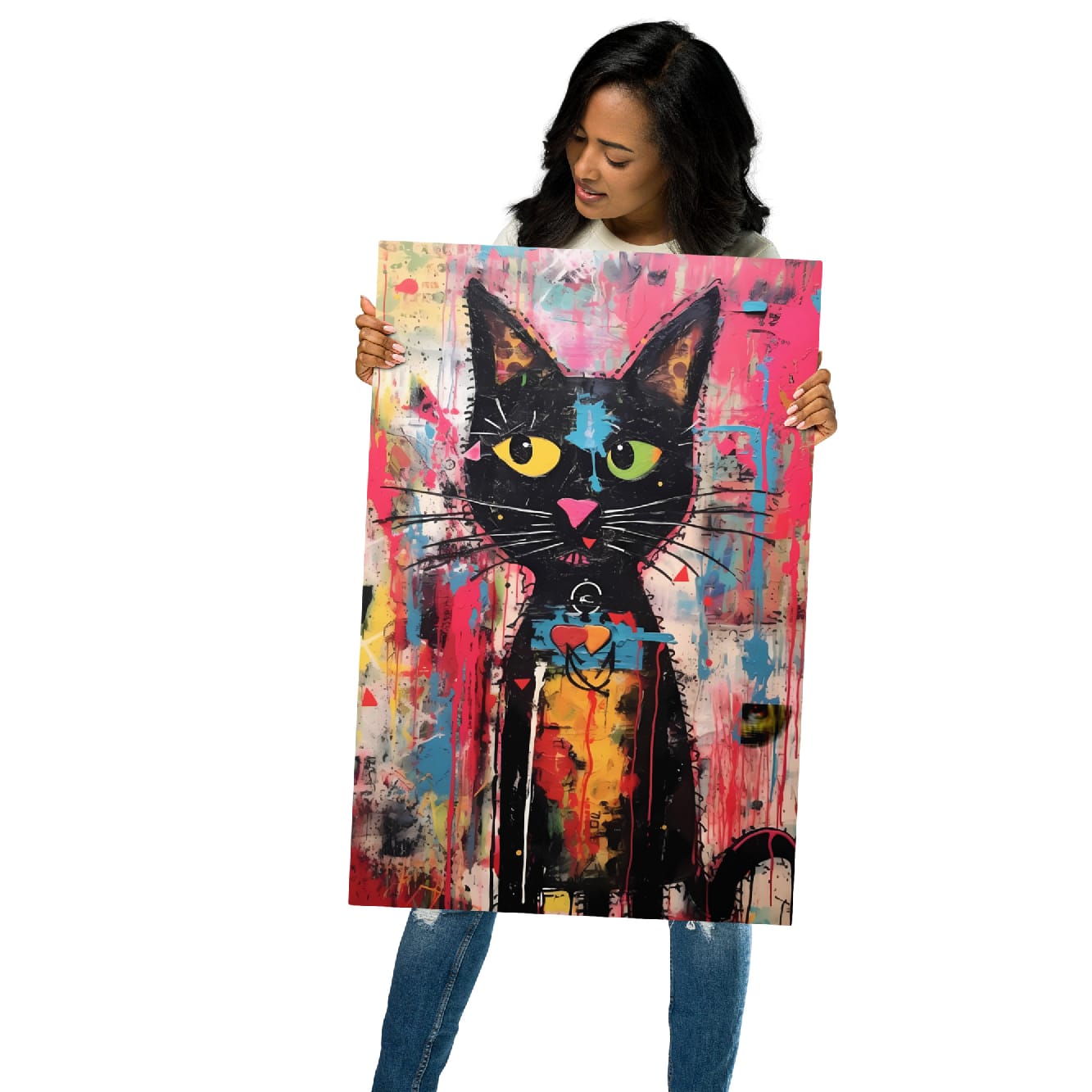 “Whisker Riot“ — Street Art Graffiti on Glossy Metal Poster