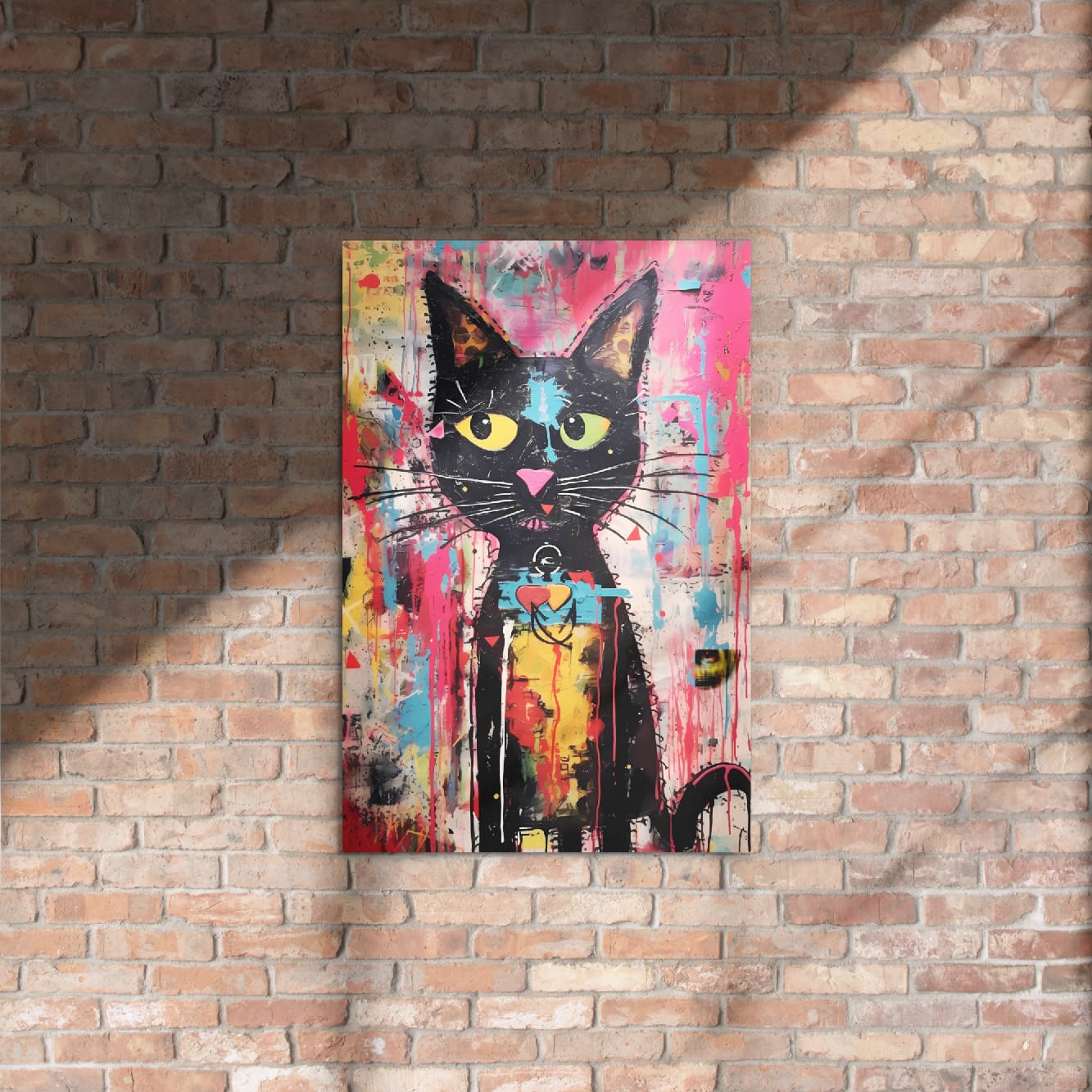 “Whisker Riot“ — Street Art Graffiti on Glossy Metal Poster