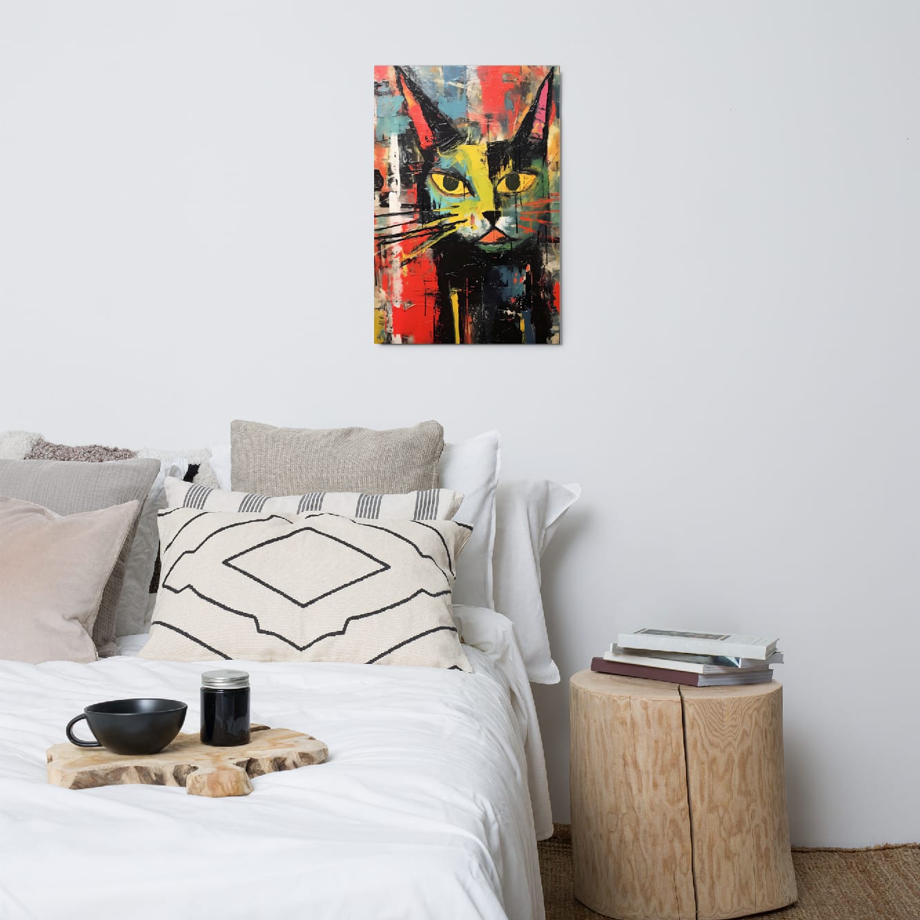 "Vivid Feline" — Abstract Cat Metal Wall Art on Aluminum Poster