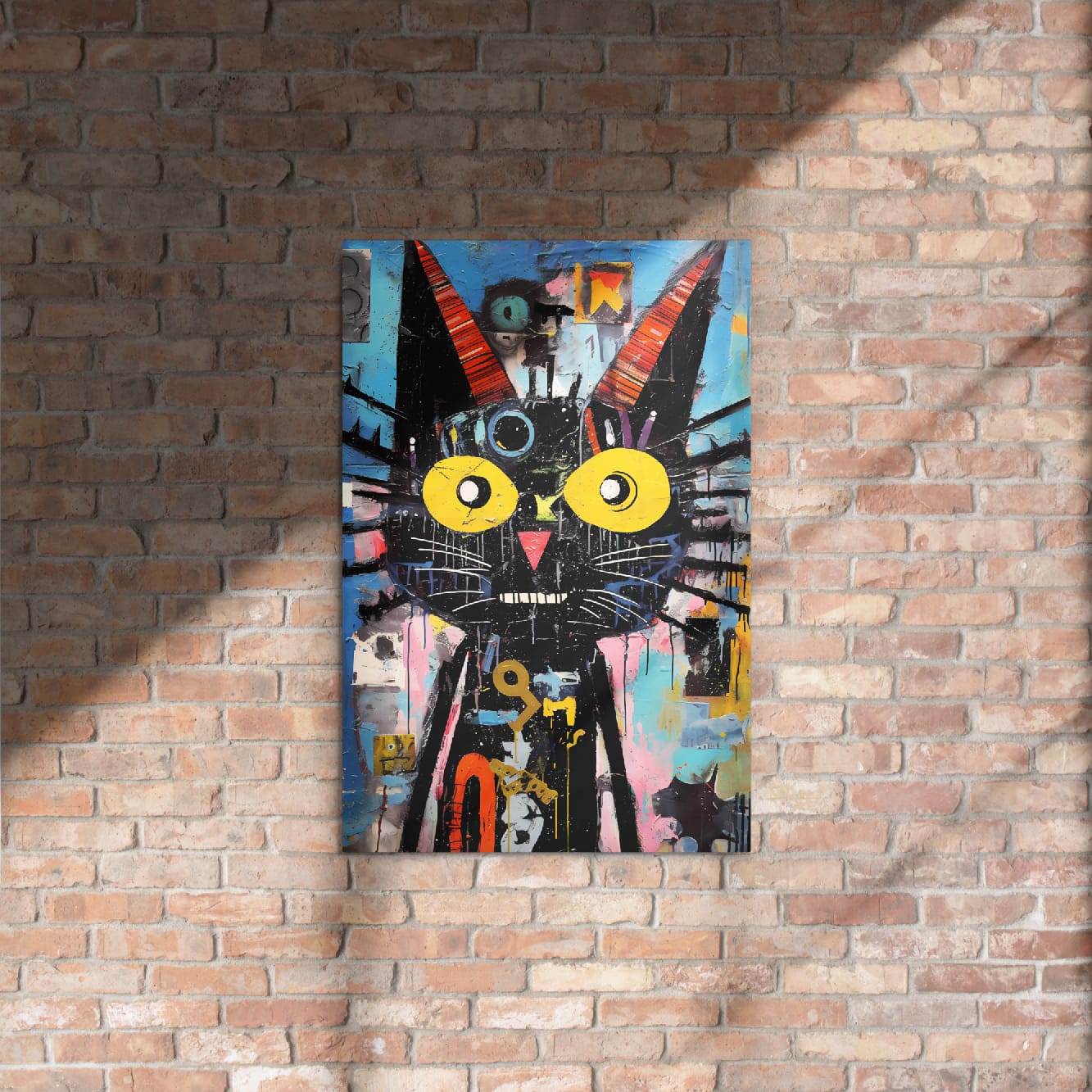 "Mystical Gaze" — Abstract Cat Art on Premium Aluminum Wall Art