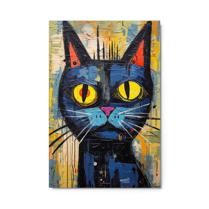 “Saffron Eyes” — Graffiti Cat Pop Art on Glossy Metal Poster