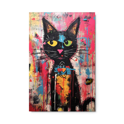 “Whisker Riot“ — Street Art Graffiti on Glossy Metal Poster