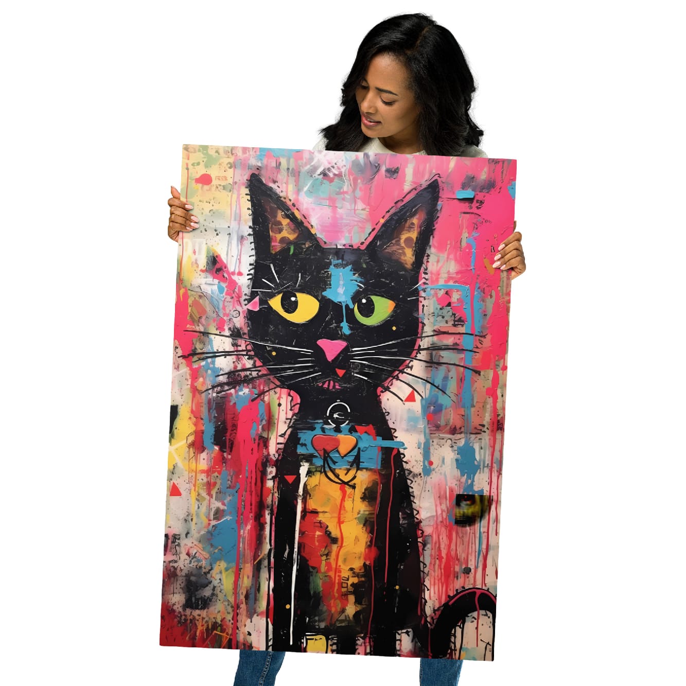 “Whisker Riot“ — Street Art Graffiti on Glossy Metal Poster