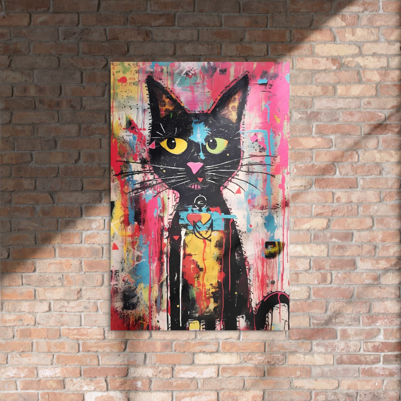 “Whisker Riot“ — Street Art Graffiti on Glossy Metal Poster
