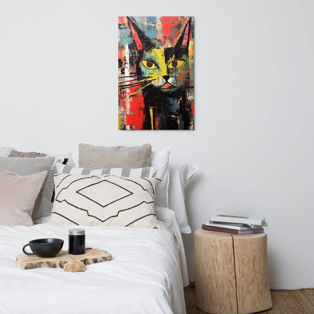 "Vivid Feline" — Abstract Cat Metal Wall Art on Aluminum Poster