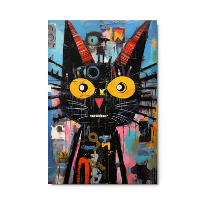 "Mystical Gaze" — Abstract Cat Art on Premium Aluminum Wall Art